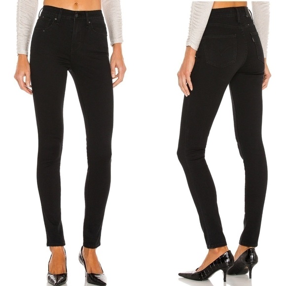 LEVI’S 721 black High Rise Skinny jeans size 26 - Picture 1 of 16